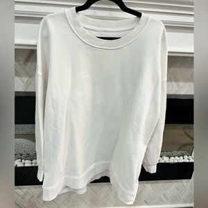 Lululemon Athletica White Perfectly Oversized Crew Cotton Terry Long Length 20